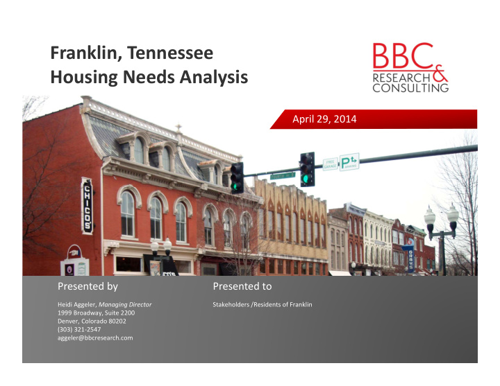 franklin tennessee housing needs analysis