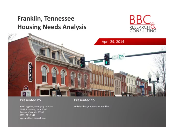 franklin tennessee housing needs analysis