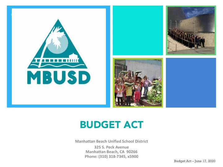 budget act manhattan beach unified school district 325 s
