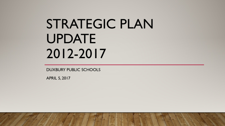 strategic plan update 2012 2017