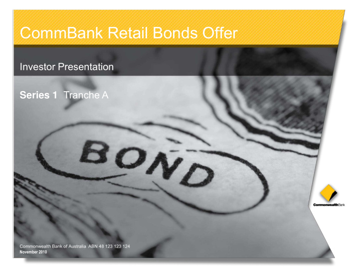 click to edit master title style commbank retail bonds