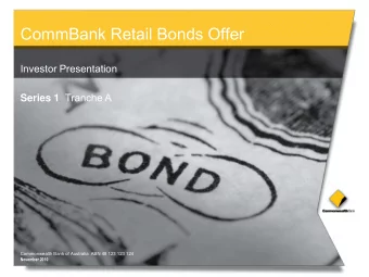 Click to edit Master title style  CommBank Retail Bonds Offer  Investor Presentation  Click to edit