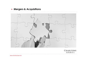 Mergers &amp; Acquisitions  www.charltonslaw.com  0  Charltons  Charltons extensive
