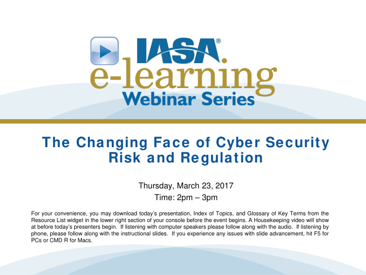 the changing face of cyber security risk and regulation