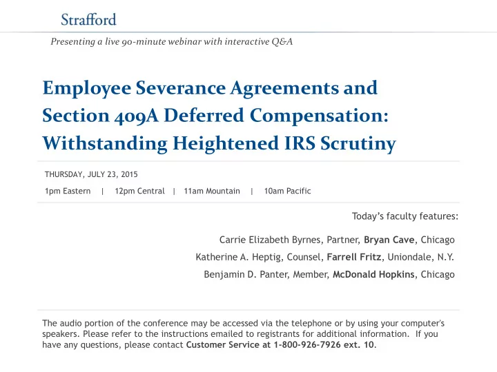 employee severance agreements and section 409a deferred