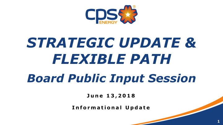 strategic update amp flexible path