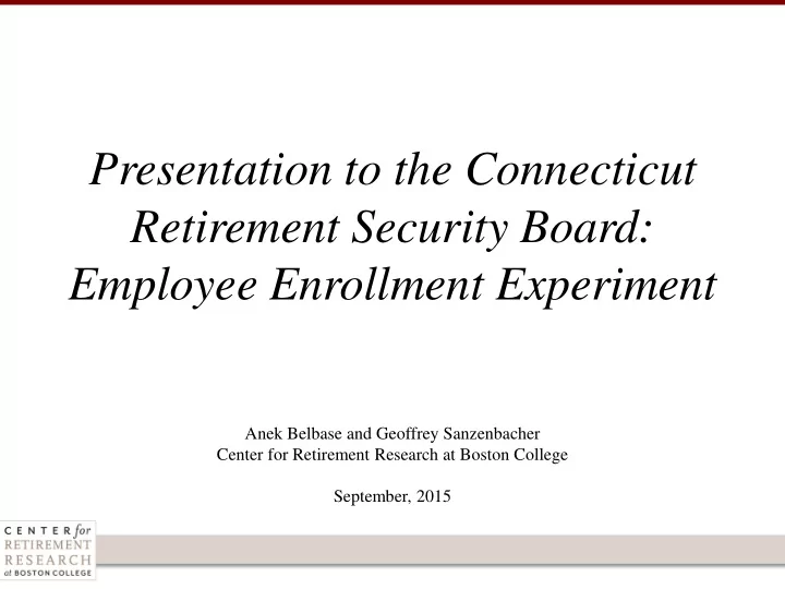 presentation to the connecticut