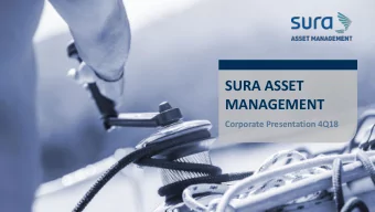 SURA ASSET  MANAGEMENT  Corporate Presentation 4Q18  CONTENT  01  02  03  SURA Asset  Financial