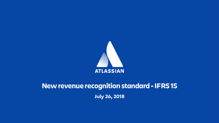 new revenue recognition standard ifrs 15