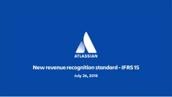 New revenue recognition standard - IFRS 15  July 26, 2018  Legal disclosure  This presentation