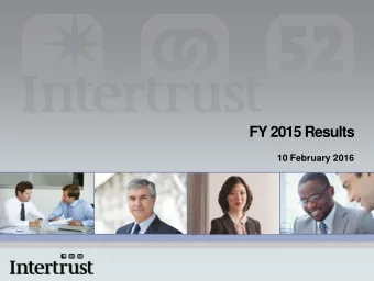 FY 2015 Results  10 February 2016  Disclaimer  Forward-looking statements This presentation may