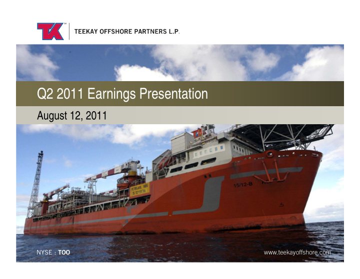q2 2011 earnings presentation