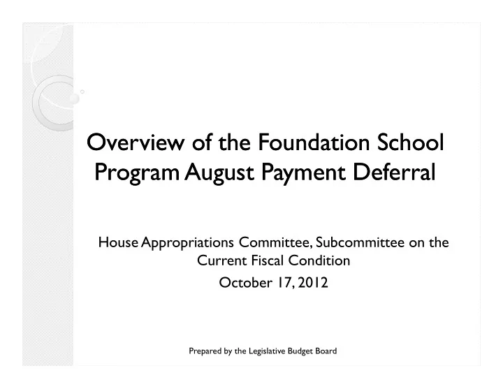 overview of the foundation school overview of the