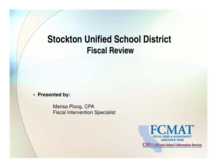 stockton unified school district