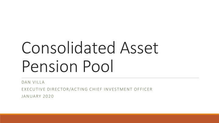 consolidated asset pension pool