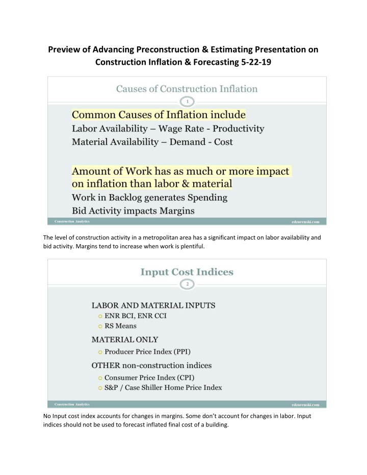 preview of advancing preconstruction estimating