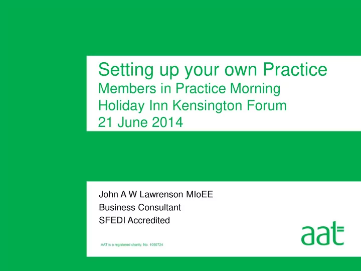 setting up your own practice