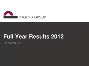 Full Year Results 2012  22 March 2013  Agenda  Introduction  Howard Davies | Chairman  Business