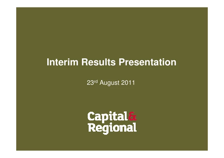 interim results presentation