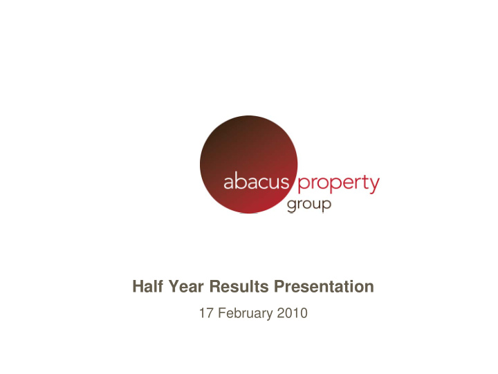 half year results presentation