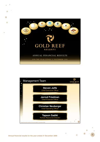 Management Team  Steven Joffe  Chief Executive Officer  Jarrod Friedman  Chief Financial Officer