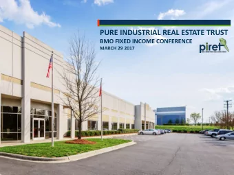 PURE INDUSTRIAL REAL ESTATE TRUST  BMO FIXED INCOME CONFERENCE  MARCH 29 2017  NOTICE TO THE READER