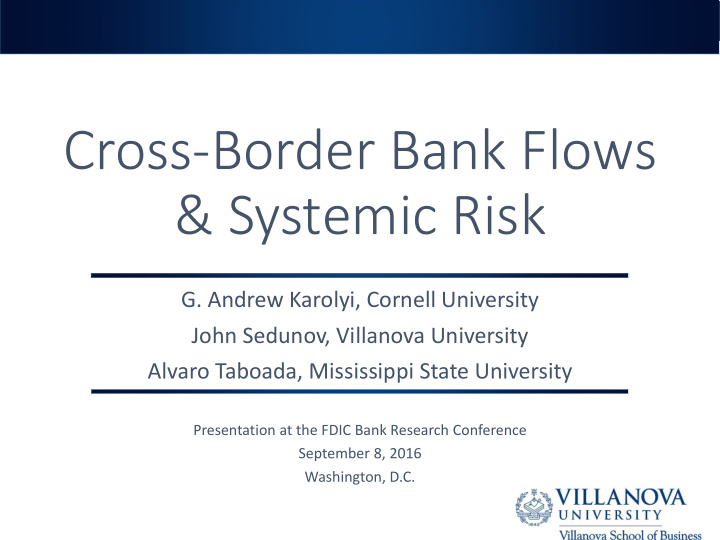 cross border bank flows systemic risk