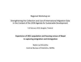 Re Regional Wo Workshop on on  Str  Strength  then  enin ing the the Collection Collection and and