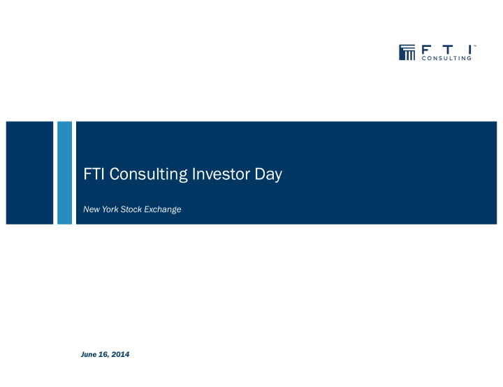 fti consulting investor day