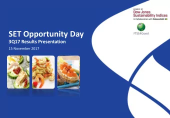 SET Opportunity Day  3Q17 Results Presentation  15 November 2017  Page 1  Disclaimer  The