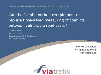Can the Delphi method complement or  replace time-based measuring of conflicts  between vulnerable