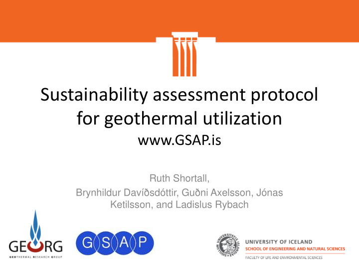 sustainability assessment protocol for geothermal