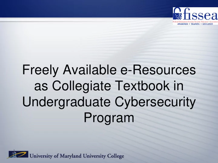 freely available e resources as collegiate textbook in