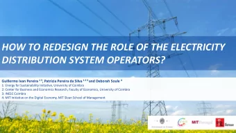 DISTRIBUTION SYSTEM OPERATORS? Guillermo Ivan Pereira 1 3 , Patrcia Pereira da Silva 1 2 3 and