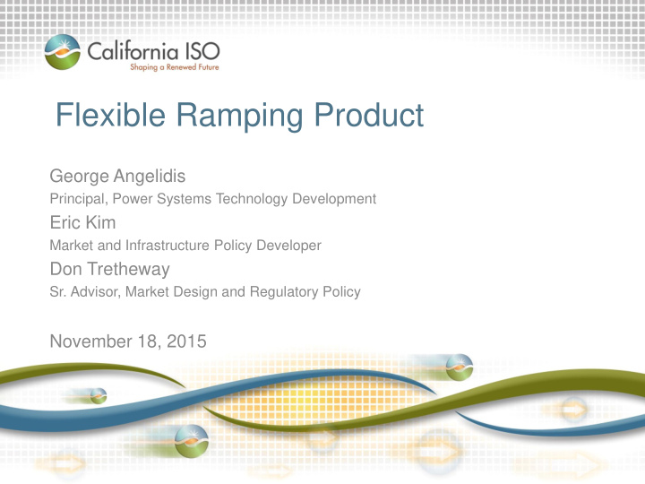 flexible ramping product