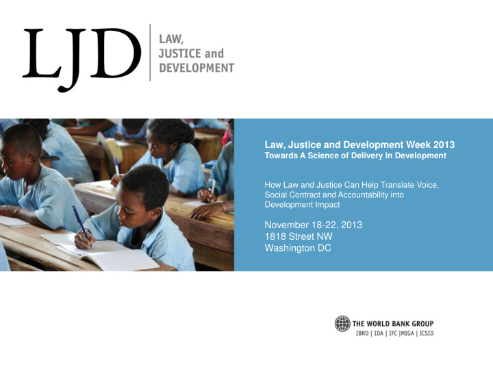 law justice and development week 2013