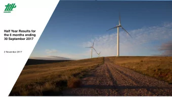 30 September 2017  2 November 2017  Agenda  Presenters  First half FY18 highlights  Robert