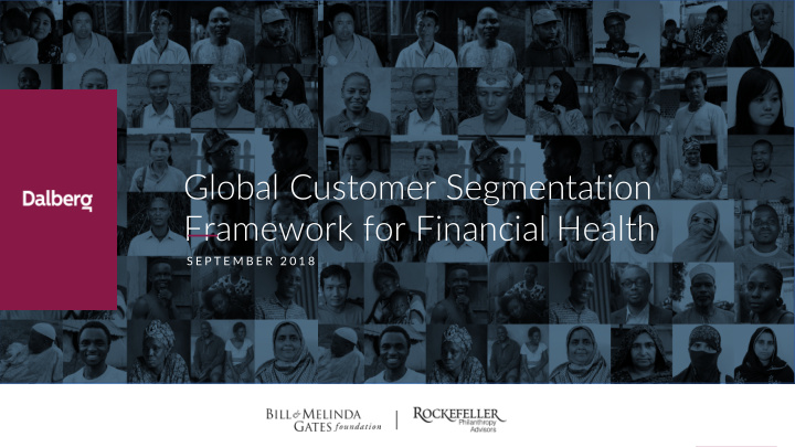 global customer segmentation framework for financial