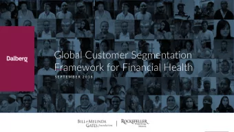 Global Customer Segmentation  Framework for Financial Health  S E P T E M B E R  2 0 1 8