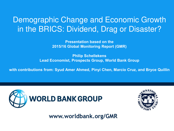 demographic change and economic growth in the brics