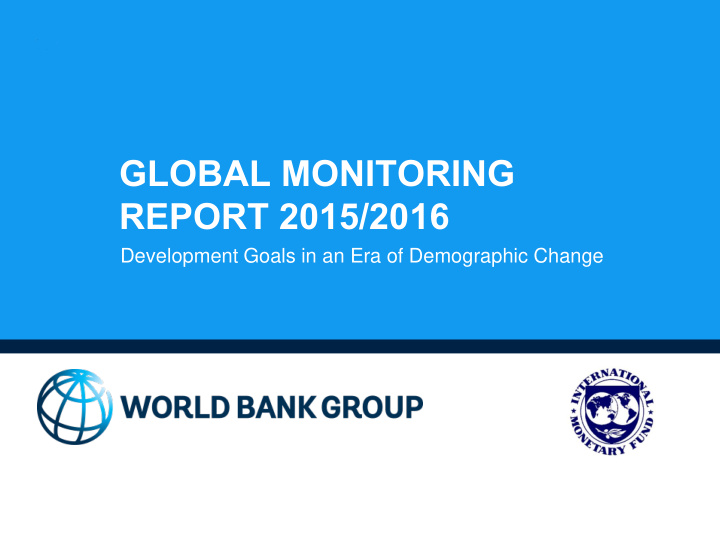 global monitoring report 2015 2016