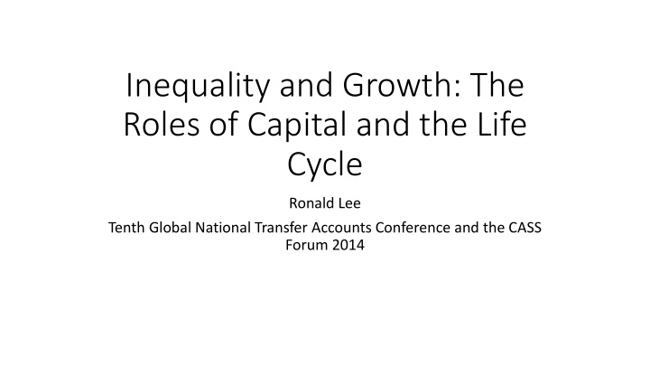 roles of capital and the life