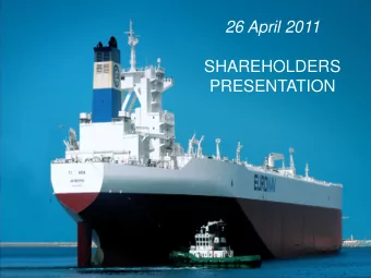 26 April 2011  SHAREHOLDERS  PRESENTATION  1  A Focused Fleet  Vessel Type  Cargo intake /  Euronav