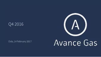 Q4 2016  Oslo, 14 February 2017  Di  Disc  scla  laimer  er  This presentation contains forward