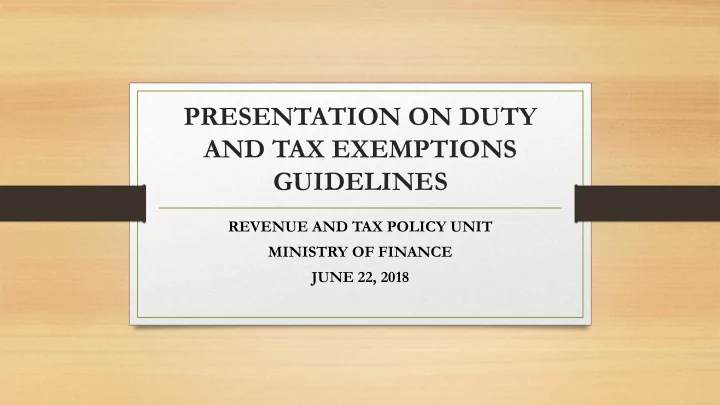 presentation on duty