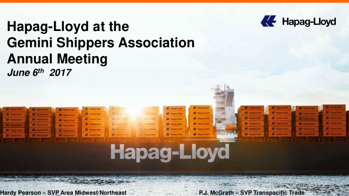 hapag lloyd at the gemini shippers association annual