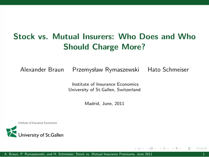 stock vs mutual insurers who does and who should charge