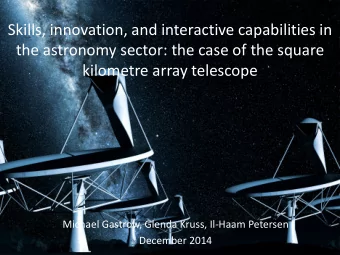 Skills, innovation, and interactive capabilities in  the astronomy sector: the case of the square