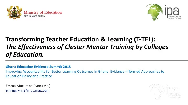 transforming teacher education learning t tel the
