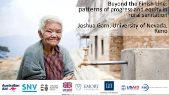 Introduction: Few countries on track  Can we improve sanitation intervention effectiveness?